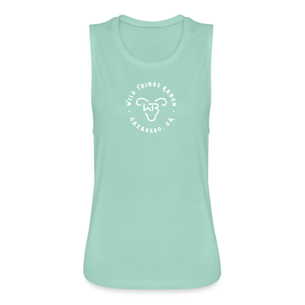 Women's Flowy Muscle Tank by Bella - dusty mint blue