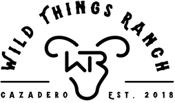 Logo of Wild Things Ranch with a ram's head design on a white background